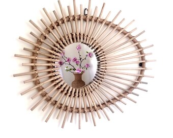 Rattan mirror vintage style PETIT OEIL