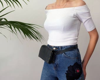 Leather belt bag, leather fanny pack, leather hip bag, travel pouch, leather festival fanny pack, travel hip bag, fanny pack, Minimalist