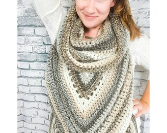 Crochet PATTERN Boho Hooded Scarf | Hooded Triangle Scarf Crochet Pattern | Boho Fringe Scarf Pattern | Wanderlust Hooded Scarf Pattern
