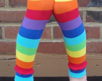 Rainbow Stripe Leg Warmers - Arm Warmers - Leggings for Infant, Toddler, Kid and Tween - Gift for Boy or Girl - Fun and Functional Fashion