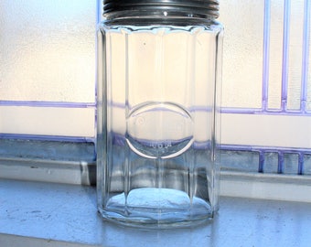 Antique Hoosier Cabinet Coffee Jar Paneled Glass Jar