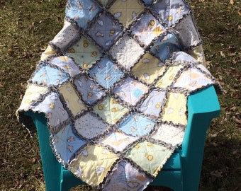 Baby Animal Rag Quilt Baby/Lap/Throw Quilt