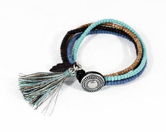 Southwestern Jewelry, Cowgirl Bohemian Wrap Bracelet, Western Leather Wrap, Hippe Chic Jewelry