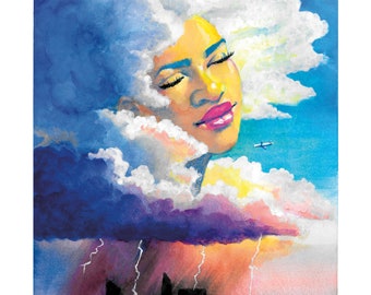 STUNNER Art Print- Watercolor, Gouache, and Acrylic Portrait Painting
