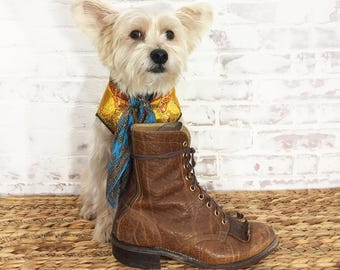 Vintage Leather BRAHMA Roper Boots || Mens Rugged Southwestern Boots || Cognac Honey Brown || Mens Size 7.5 Or Ladies 9 To 9.5