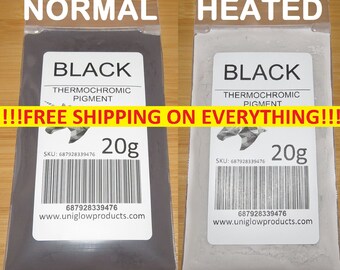 Thermochromic Temperature Activated Pigment - Black. Multiple Colors - Heat Sensitive Color Changing Powder for Paint and More