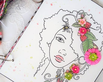 Art Junk Journal/African American Junk Journal/Art Journal/Smashbook/Gluebook/Handmade Journal/Junk Journal/Journal for Art/Gift for Her