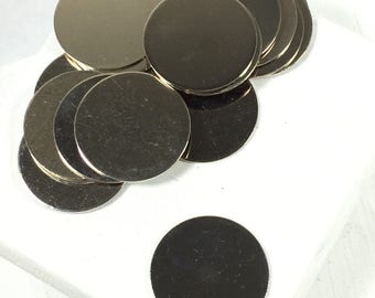 Nickel Silver Discs, 3/4 inch discs, 22 gauge thickness, silver color, great for charms, Hand stamping Supply, 20 pack