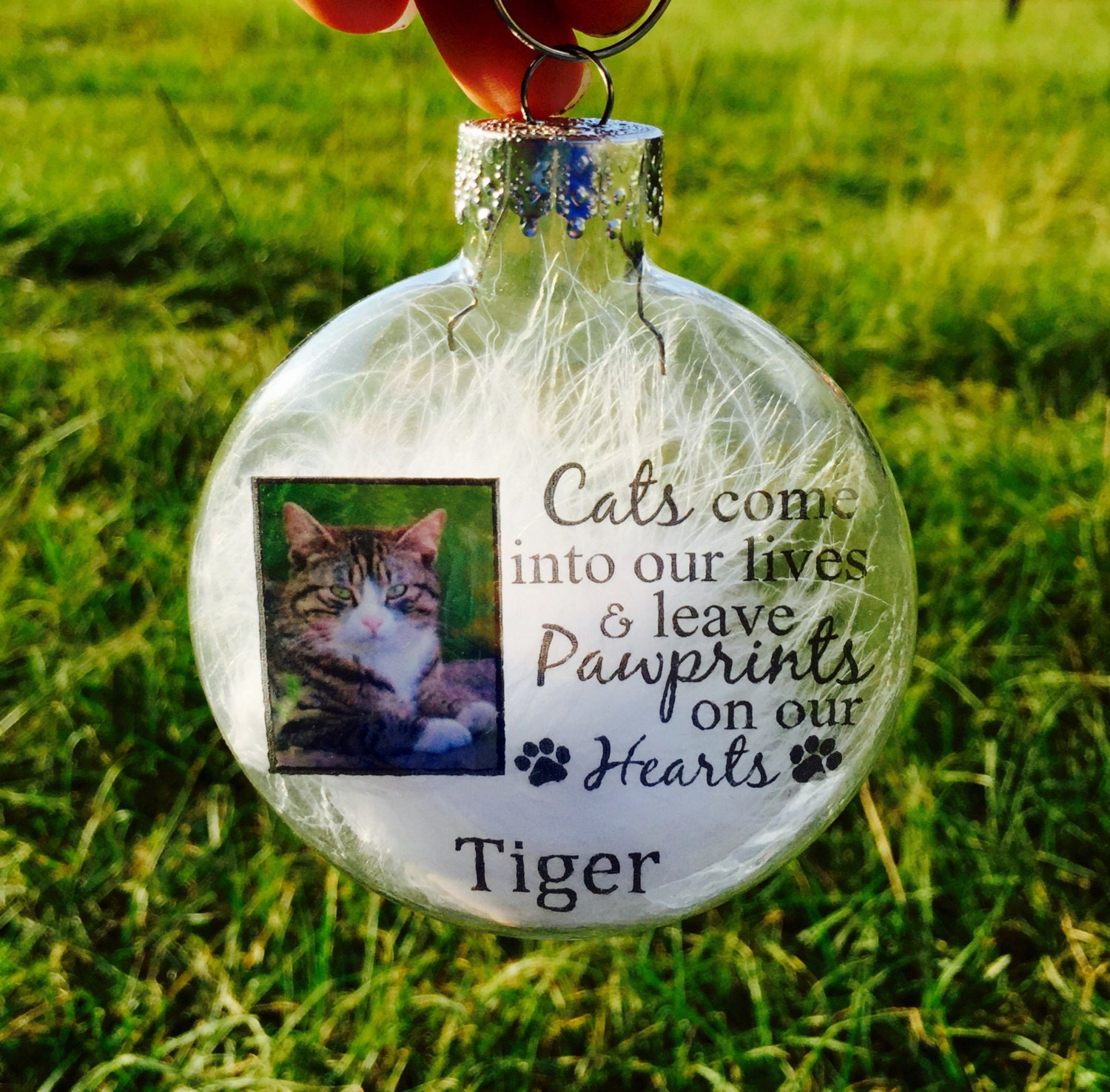 Cat Memorial Ornament Personalized Cat Photo Ornament