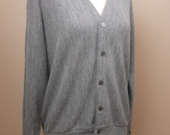 Heather Gray 60's Golf Cardigan, Size Medium