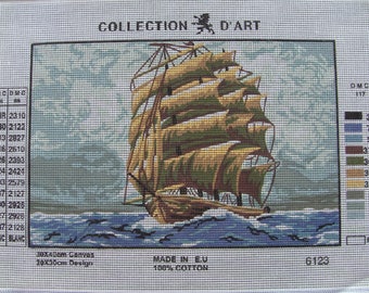 CANVAS; Canvas Art collection: boat 6123 old sailboat size 40/50