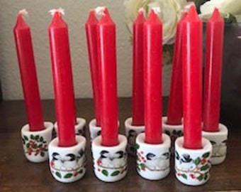 Vintage Rauschert Porcelain Candle holders and Candles