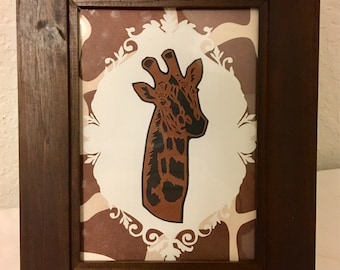 Giraffe Silhouette with Frame