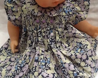 Clothing, dress has smocked Liberty Wiltshire doll 30 cm