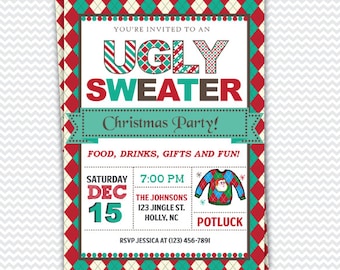 Ugly Sweater Christmas Party Invitations | Christmas Party Invitation