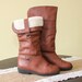 Vintage CANADIANS Women's Boots, Warm Brown Boots, Worn Two Ways, Euro 36 or US 5,5, Italian Boots, Flat Brown Leather Boots, Made in Italy