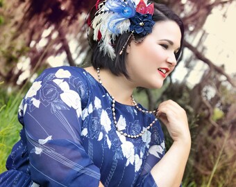 Navy Blue Fantasy Fascinator