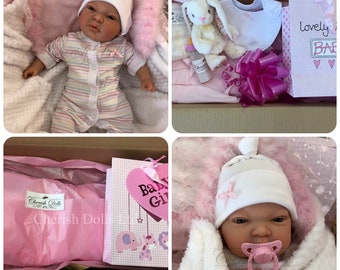Childrens Reborn Starter Baby Box Opening Pippa 18" 2lb 2oz New UK Baby Girl Sewn In Limbs Blue Eyes