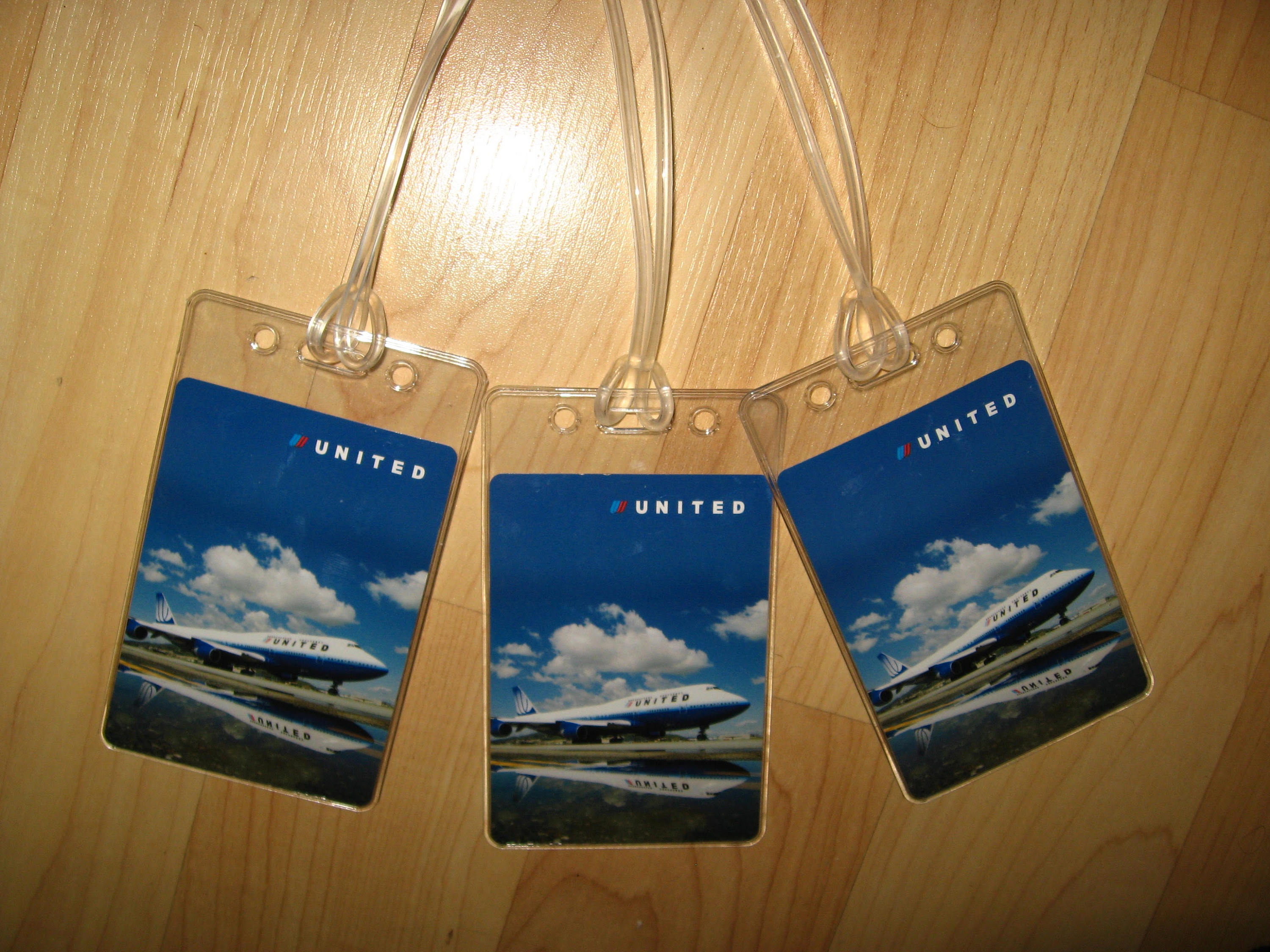 United Airlines Luggage Tags Boeing 747 UAL Jet Airplane