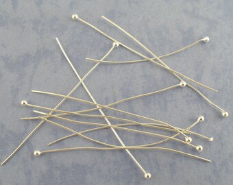 500 Silver Plated Ball Head Pins, 2" long (50mm) 24ga 24 gauge pin0045c