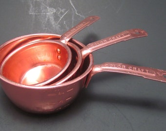 Color Craft Aluminum Measuring Cups, Mid Century Baking Tools, Kitschy Kitchen