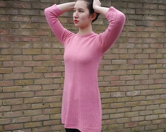 Cute Knitted Bright Pink Dress