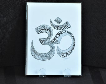 5x7 Zentangle/Zendoodle Om Blank Greeting Card