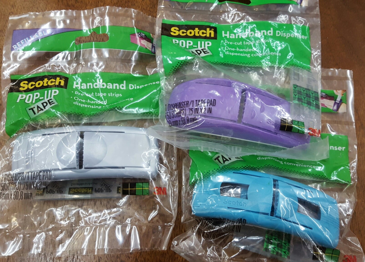 3 each Scotch 3M PopUp Tape Handband Dispenser 150 PreCut