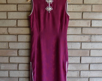 Vintage Asian Cheongsam Maxi Dress