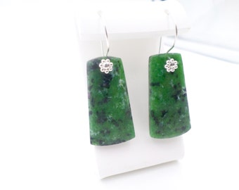 Gemstone Earrings, Ruby Zoisite Earrings, Green Statement Earrings, Gemstone Jewelry, Elegant Earrings, Statement Jewelry,Multicolor Earring
