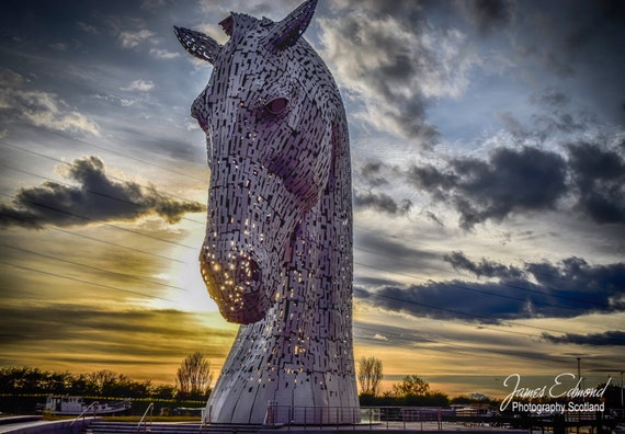 The Kelpies, Photographic print, Scotland, Falkirk, Home & decor, Wall Art, landmark photography, scottish photography, fine art photography