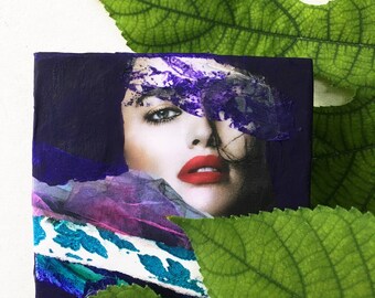 Indigo Child - mixed media collage