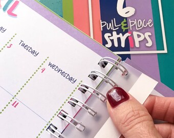 Snap-in, Add-on Pull & Place Adhesive Coil Strips for DIY Added Pages to Your Reminder Binder® or School Days Binders (6-pack)