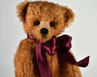 Bernice – Handmade Teddy Bear, Artist Bear, Stuffed Animal, Mohair, Toy, OOAK, Made In Alaska