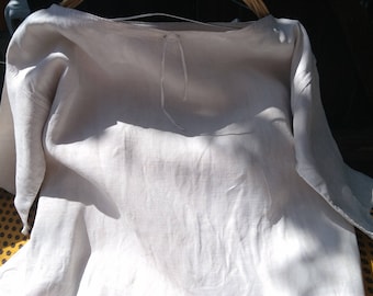 Rustic Victorian 1850's Linen Shirt Handmade French Farmhouse Dress Large Primitive Nightgown #2 #SophieLadyDeParis