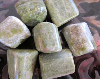 Vesuvianite Tumbled Gemstone, Crystals - Reiki, Healing, Metaphysical, Heart Chakras You receive 1 LG. or Med. Chunky Stone + Reduced S/H