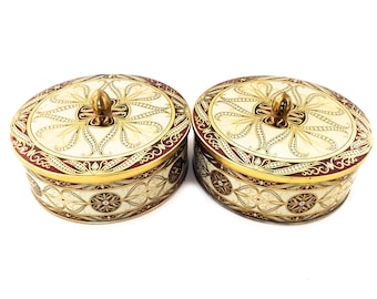 Vintage English Tins - Vintage British Tins - Vintage Cookie Tins Made In England - Vintage Gold Tins - Gold English Tins - Gold Canisters