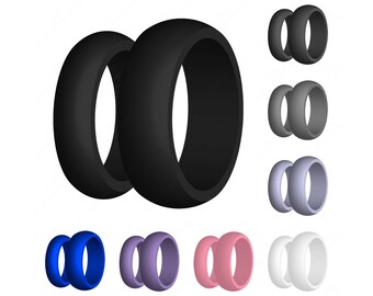 Silicone Wedding Band Ring US Made Medical Grade Hypoallergenic Cool Modern Athletic Military Men's Women's No Cheesy Logos FREE SHIPPING