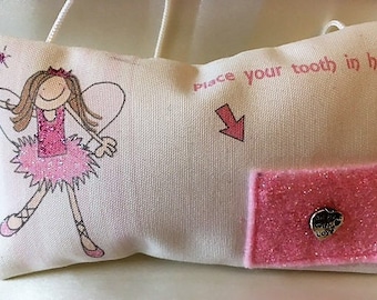 Tooth fairy pillow pink for girls