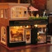 French Coffee Journey Dollhouse DIY Kit Cute Room House Model With Led Light And Musical Movement - DK30