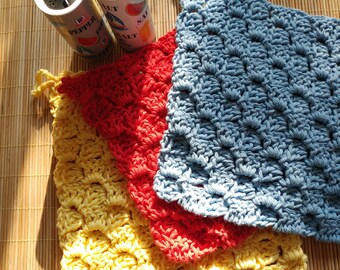 Crochet Dish Cloth Set, Wash Cloth Set.
