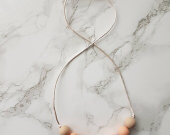 BPA free Silicone bead Teething necklace, geometric