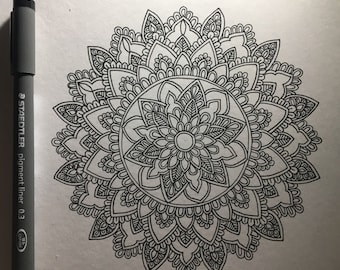 Mandala Coloring page for adults, Instant digital download