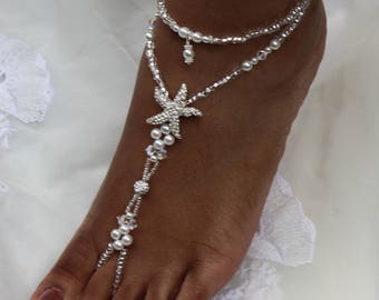 Barefoot Sandals Wedding Foot Jewelry Rhinestone Anklet Beach Barefoot Sandals Wedding Barefoot Sandals Beach Barefoot Sandals