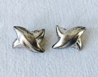 Vintage Givenchy Paris New York Silver Tone Clip On Earrings