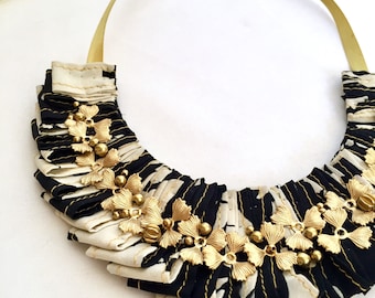 Black and Cream Statement Necklace