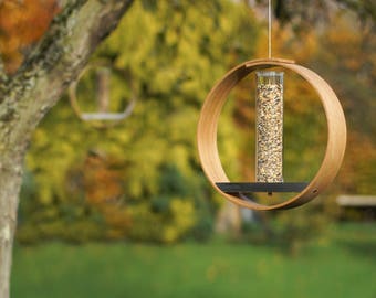 Bird Feeder Wooden Oak Handmade