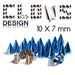 50 PCs customisation clothing to screw "CONE" blue metal spike PUNK