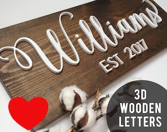 wedding last name sign, wedding established family sign, last name signs, established sign, family name sign wood, last name wall decor