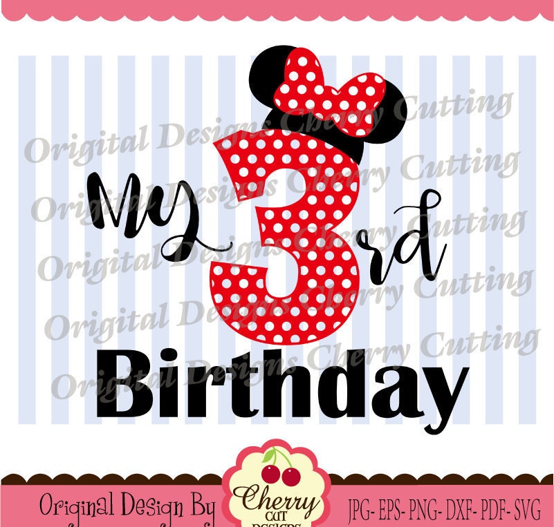 Download My 3rd Birthday SVG DXF design,Birthday number 3 with ...